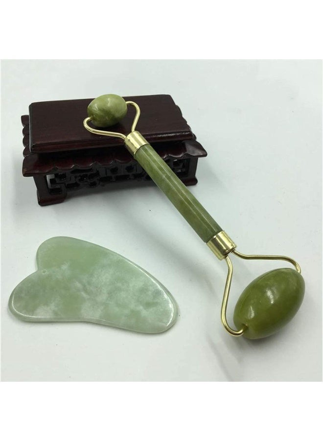 Jade Roller Set (Pack of 2) for Facial, Eye, Neck & Body Massage , Natural Anti Wrinkle & Anti Aging Skincare Tool for  Skin Rejuvenation and Anti Aging Skin Care Too - Image 4