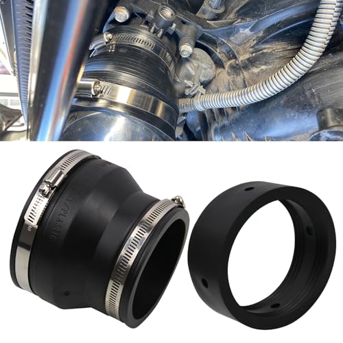 RULLINE 4 to 3 Black PVC Reducer Coupler Gate Valve Bushing with 2pcs Clamps RV Plumbing Fittings PVC Pipe Coupler Adapter RV Sewer Connection - Image 1