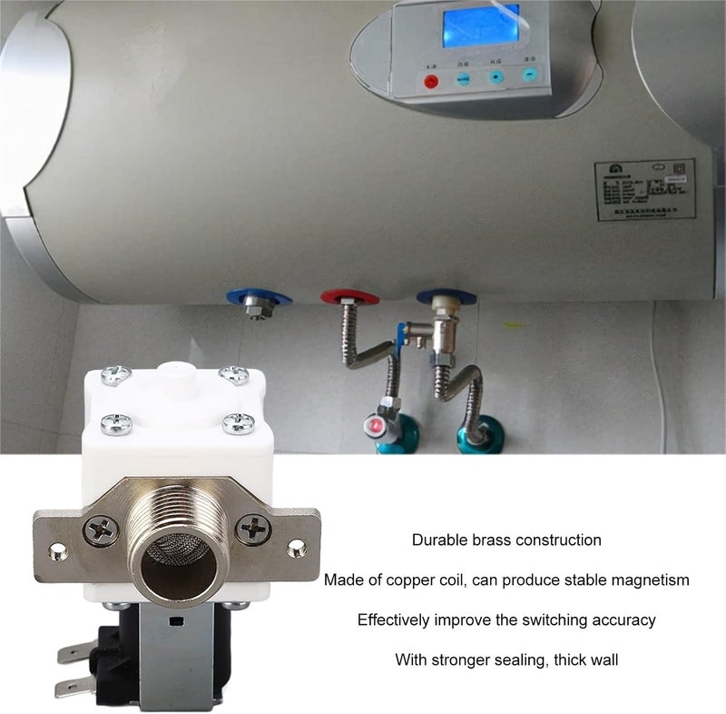 Water Heater Inlet Valve G1 / 2in Brass Coil PC Housing DC12V Electric Solenoid Valve - Super Sealing & Easy Installation for Reliable Water Flow Control - Image 5