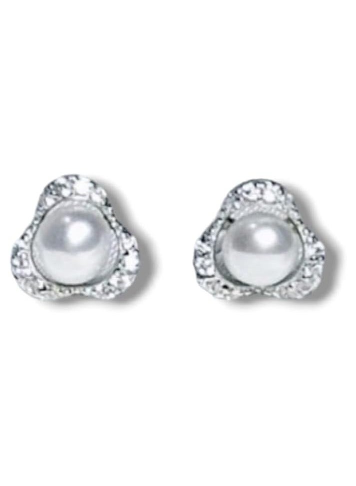 بونكا مجموعة أقراط بونكا الأنيقة للفتيات والنساء تستحقها كل امرأة  بريما حلق اللؤلؤ الفضي - Image 1