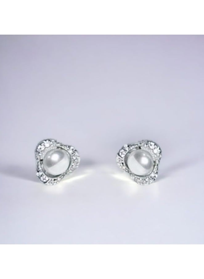 بونكا مجموعة أقراط بونكا الأنيقة للفتيات والنساء تستحقها كل امرأة  بريما حلق اللؤلؤ الفضي - Image 3