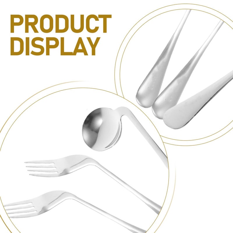 Ergonomic Curved Feeding Spoon Fork For Elderly Disabled Lightweight Eating Aid - Image 4