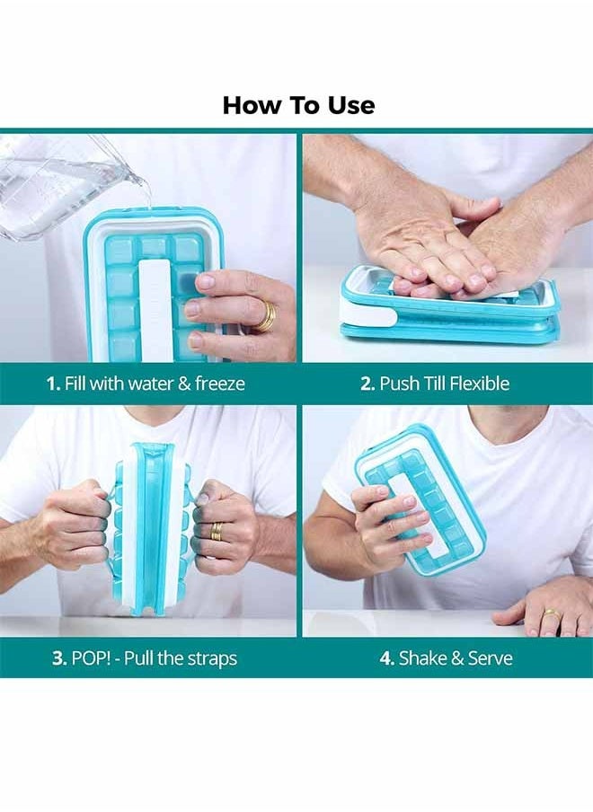 Bukela - Ice Mold Ice Tray for Freezer Disassemble this Ice Cube Tray With Lid for Easy Cleaning Ice Cube Maker Makes 18 Ice Cubes - Image 1