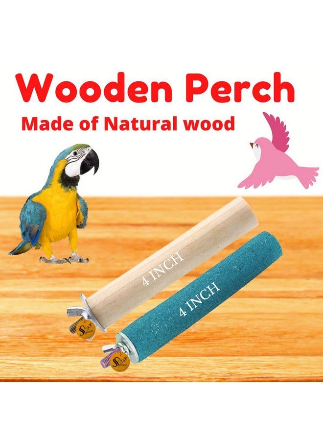 سايج سكوير مجموعة من مجاثم الرمل العادية والرملية من خشب طبيعي مقاس 4 و4 بوصات مع مسامير طحن | حامل ألعاب، تدريب، ملحقات قفص | العصافير، الببغاوات، البادجي، الكوكتيلات (عبوة من قطعتين) - Image 2