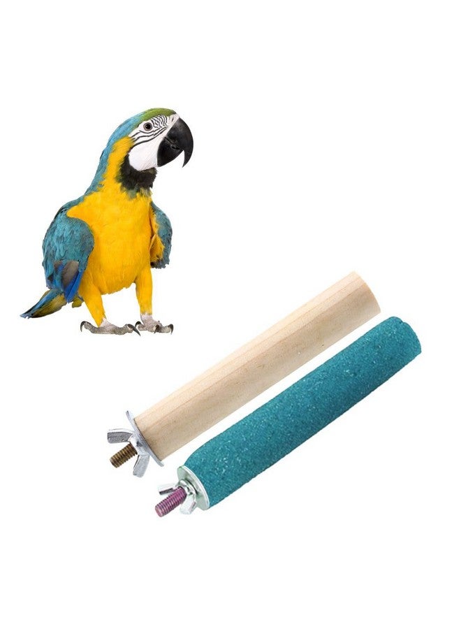 سايج سكوير مجموعة من مجاثم الرمل العادية والرملية من خشب طبيعي مقاس 4 و4 بوصات مع مسامير طحن | حامل ألعاب، تدريب، ملحقات قفص | العصافير، الببغاوات، البادجي، الكوكتيلات (عبوة من قطعتين) - Image 1