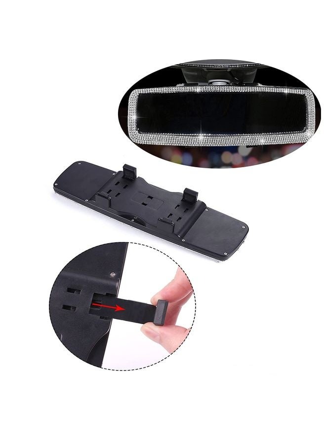 HOMESTAR Bling Rhinestone Car Rear View Mirror with Crystal Diamonds Bling Rhinestones Cars Rear View Mirrors for Women,Car Interior Trim. (Sliver) - Image 5