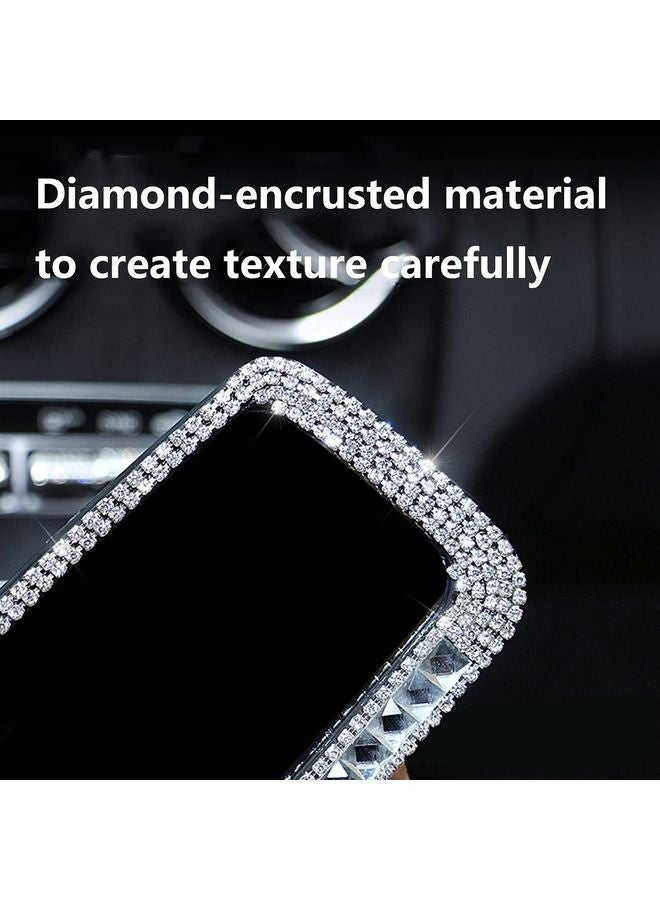 HOMESTAR Bling Rhinestone Car Rear View Mirror with Crystal Diamonds Bling Rhinestones Cars Rear View Mirrors for Women,Car Interior Trim. (Sliver) - Image 3