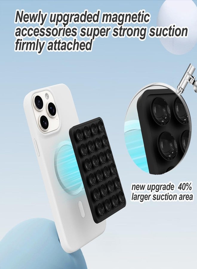 OPOM Magnetic Suction Phone Mount for MagSafe Case,Silicone Octob Cup Buddy Sticky Phone Grip Holder for iPhone,Removable Hands-Free Selfie/Video for TikTok & Instagram Influencer/Creator (Black) - Image 2