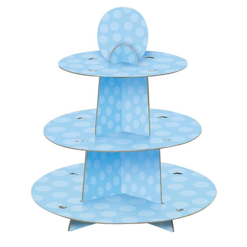 Unique Baby Blue Cardboard Cupcake Stand  12 1 Count Durable  Elegant Tiered Display  Perfect For Parties  Events