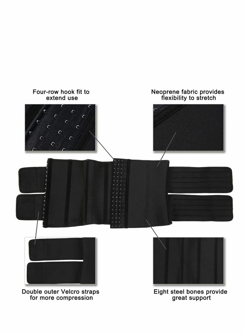 KASTWAVE Waist Trimmer Trainer Belt Workout for Women Men, Slimming Weight Loss Fitness Fat Burner Trimmer Band Back Support,  Abdomen Neoprene Sports Sculpting and Improved Posture (Black) XXL - Image 4