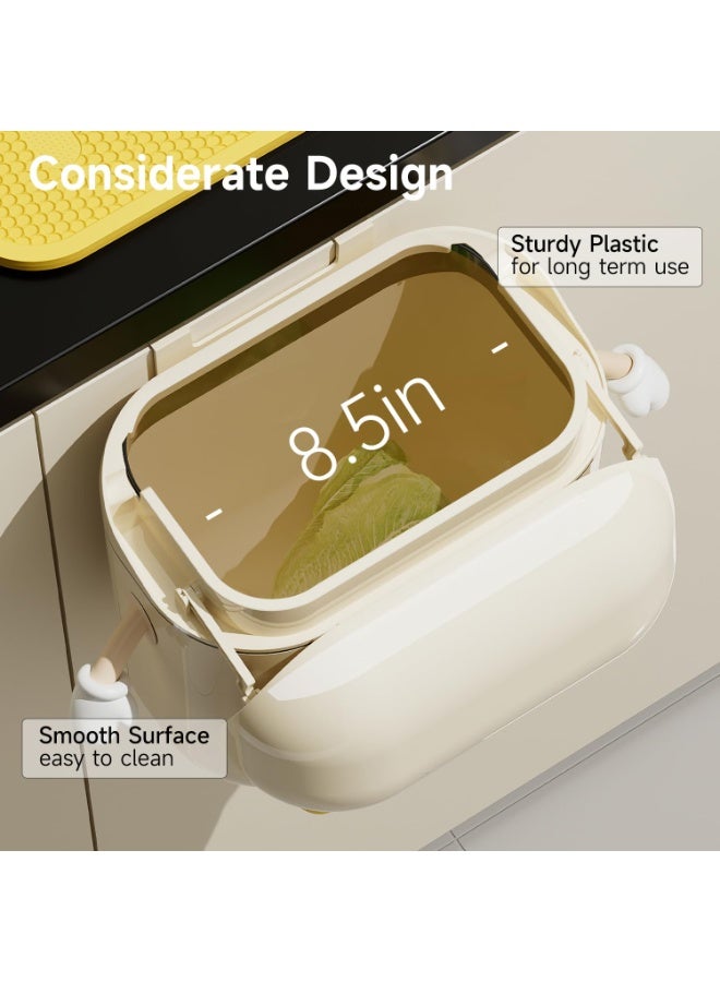 Bukela 3.2gal/12L Compost Bin Kitchen for Counter Top or Under Sink, Plastic Hanging Trash Can with Lid, Wall Mounted Garbage Can for Bathroom, Office, RV - Image 4