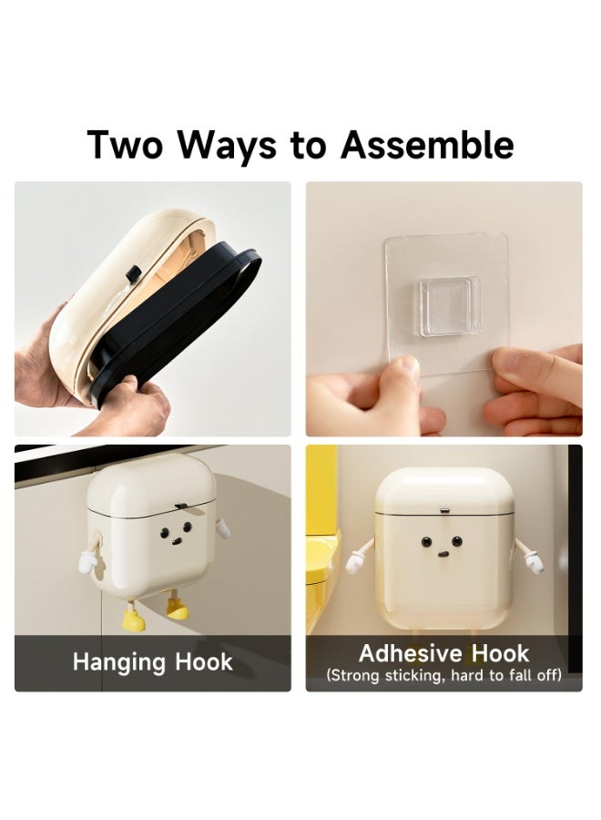 Bukela 3.2gal/12L Compost Bin Kitchen for Counter Top or Under Sink, Plastic Hanging Trash Can with Lid, Wall Mounted Garbage Can for Bathroom, Office, RV - Image 3