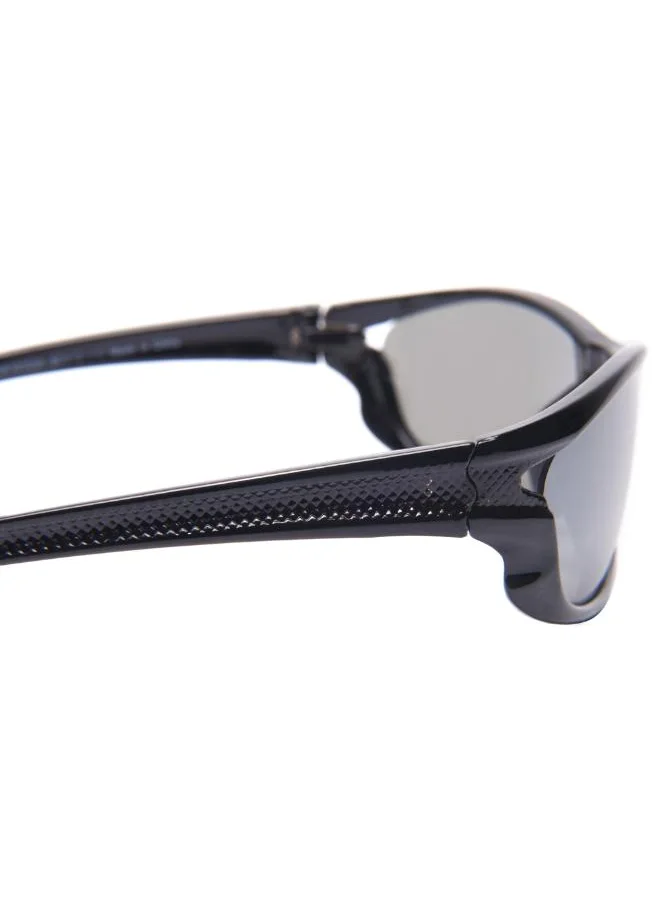 Lee Cooper Polarized Sunglasses Black Frame Silver Mirror Mirror Lens 56mm  - LCK101C01