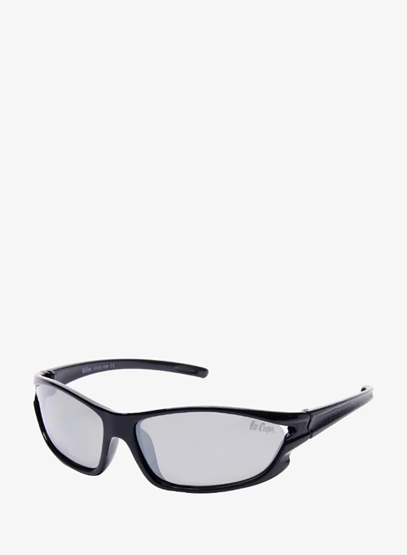 Lee Cooper Polarized Sunglasses Black Frame Silver Mirror Mirror Lens 56mm  - LCK101C01