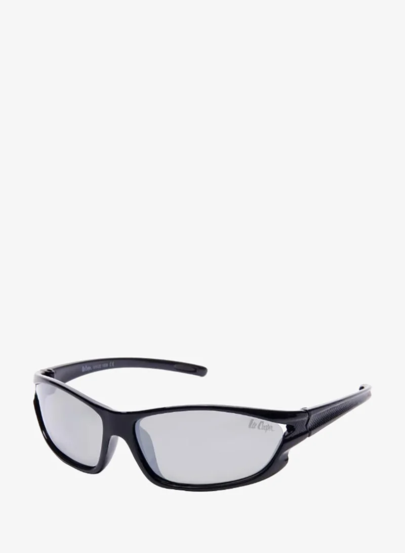 Lee Cooper Polarized Sunglasses Black Frame Silver Mirror Mirror Lens 56mm  - LCK101C01
