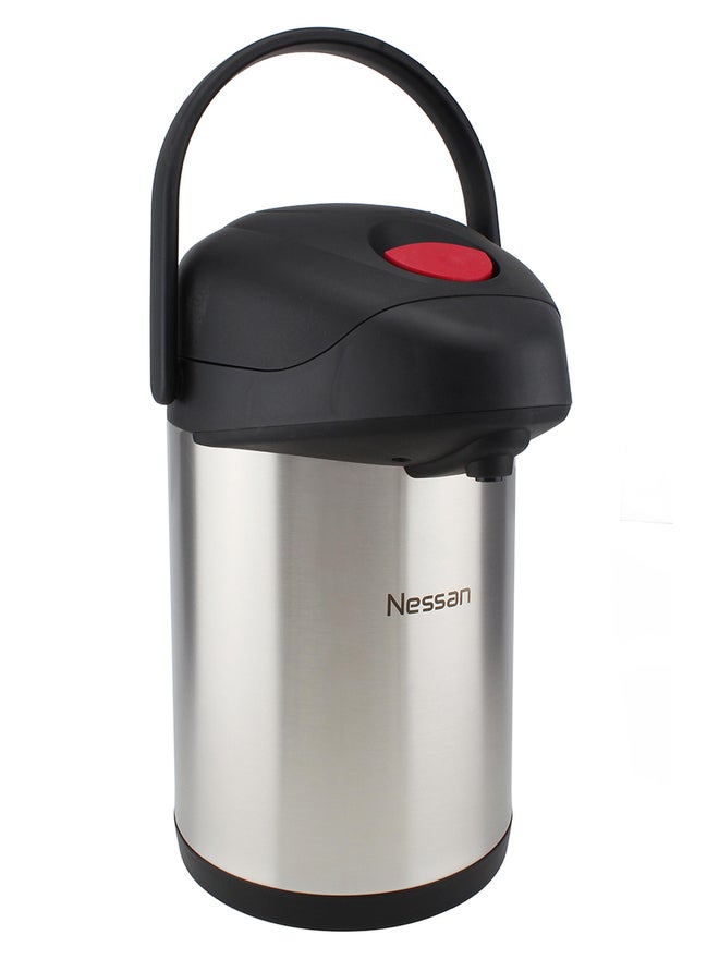 Nessan Insulated Pump Flask, 3.5L Silver - Image 1