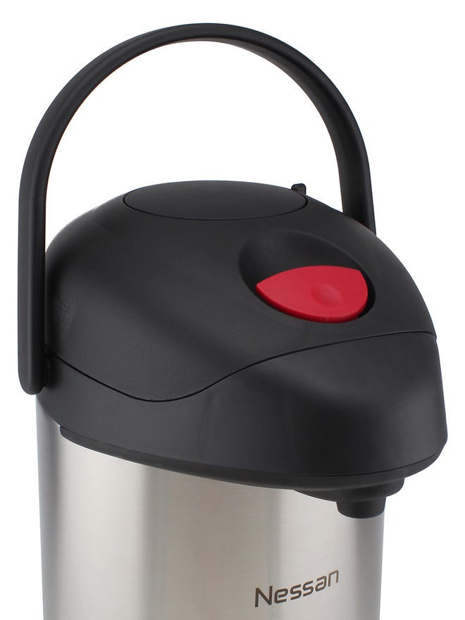 Nessan Insulated Pump Flask, 3.5L Silver - Image 3