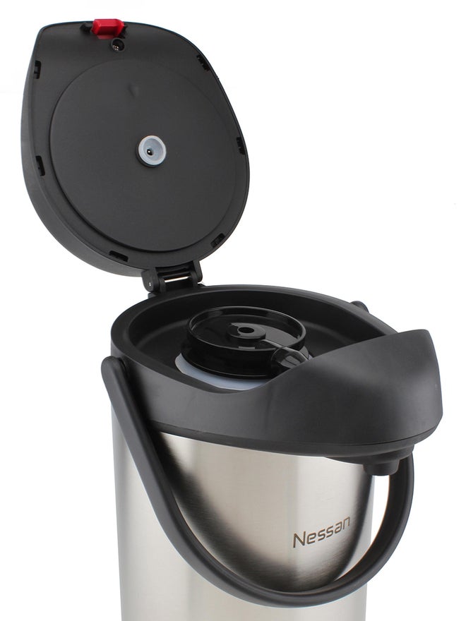 Nessan Insulated Pump Flask, 3.5L Silver - Image 4