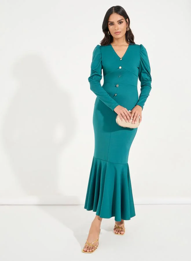 Styli Buttoned Mermaid Dress