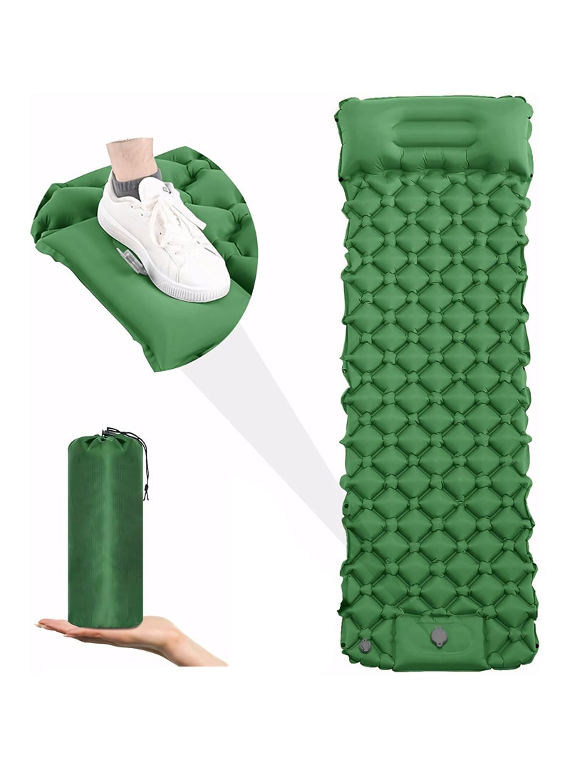 Camping Mattress Sleeping Mat, Ultralight Inflatable Camping Sleeping Pad with Built-in Foot Pump, Hiking Mat Camping Bed Air Mattress for Camping & Hiking Equipment - Image 1