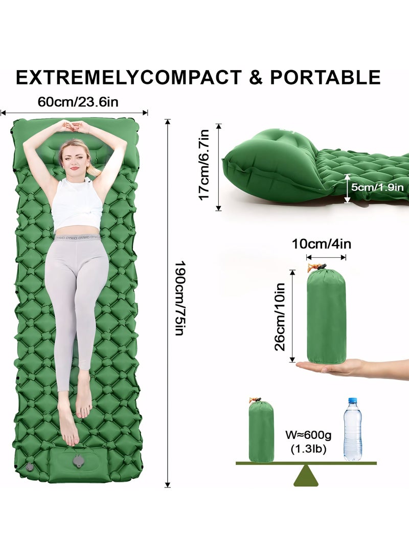 Camping Mattress Sleeping Mat, Ultralight Inflatable Camping Sleeping Pad with Built-in Foot Pump, Hiking Mat Camping Bed Air Mattress for Camping & Hiking Equipment - Image 4