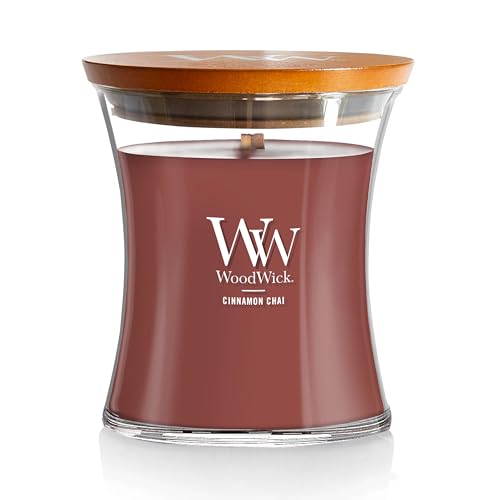 WoodWick Cinnamon Chai Holiday Candle Gifts for Women and Men, 9.7 oz Medium Hourglass Candle with Crackling Wick - Image 1