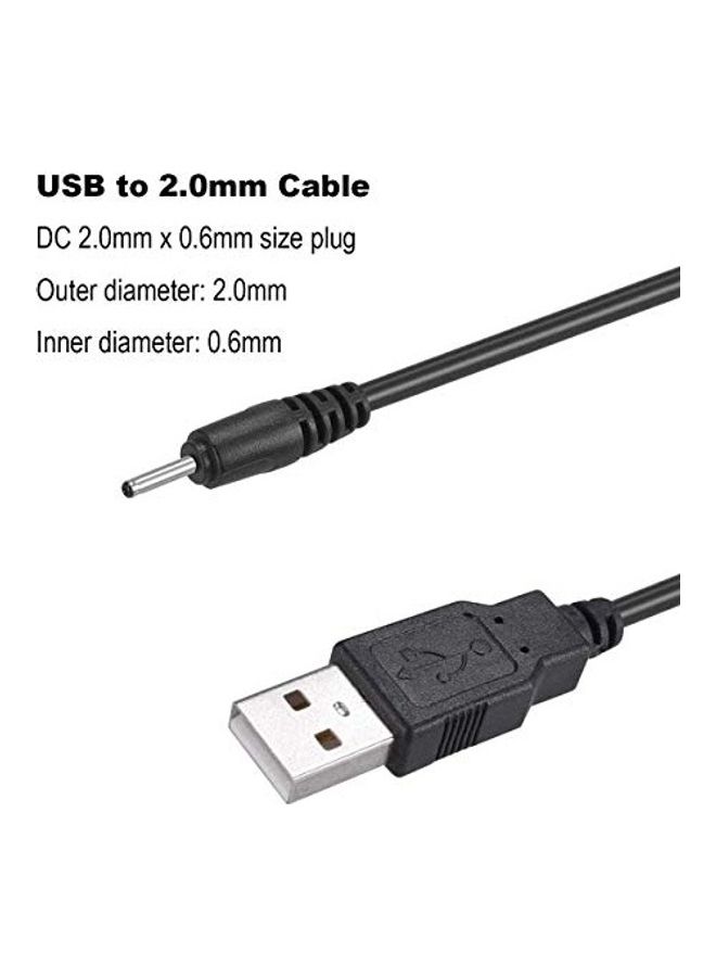 USB to DC 2.0mm Type A Male to DC Cable Black - Image 3