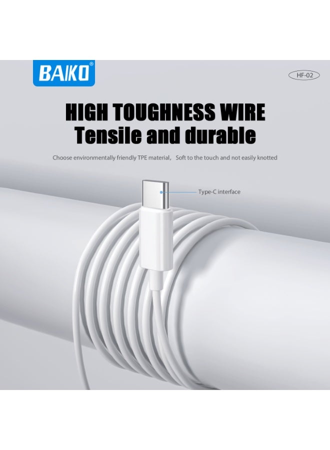 BAIKO HF-02 USB-C Hi-Fi Audio Wired Earphones, Ergonomic Design with Tangle-Free Cable & Clear Sound - Image 2