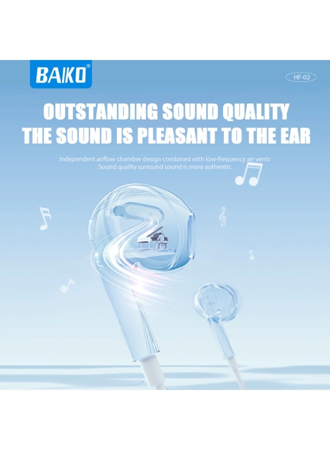 BAIKO HF-02 USB-C Hi-Fi Audio Wired Earphones, Ergonomic Design with Tangle-Free Cable & Clear Sound - Image 4
