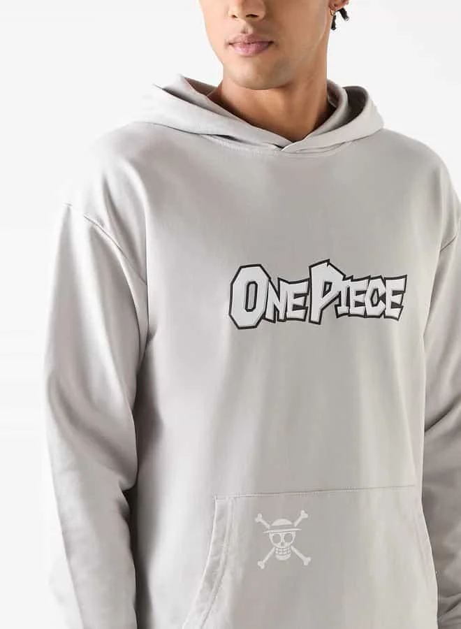 SP Characters One Piece Print Hoodie with Long Sleeves