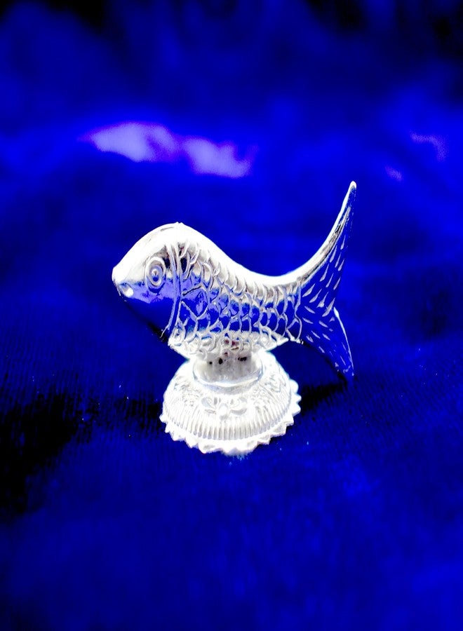 KMJ Pure Silver Fish Idol/Statue/Figurine for Vastu and Wealth| Chandi ki Machli | Handcrafted Fine Silver Decorative Showpiece | Good Luck Symbol for Home, Office & Gifting, 35 x 25 Mm - Image 3