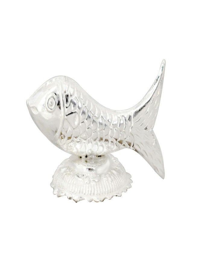 KMJ Pure Silver Fish Idol/Statue/Figurine for Vastu and Wealth| Chandi ki Machli | Handcrafted Fine Silver Decorative Showpiece | Good Luck Symbol for Home, Office & Gifting, 35 x 25 Mm - Image 1