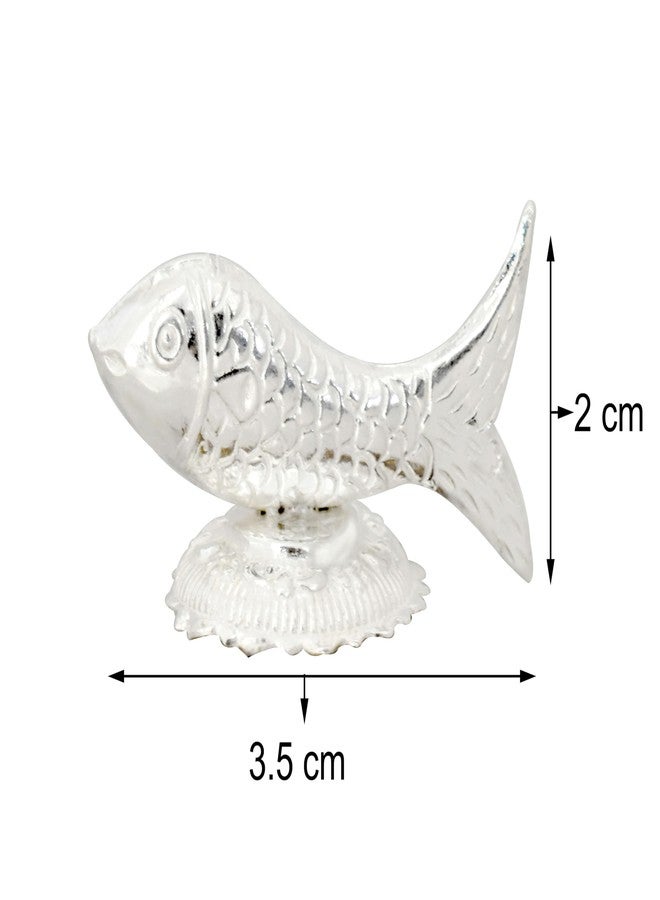 KMJ Pure Silver Fish Idol/Statue/Figurine for Vastu and Wealth| Chandi ki Machli | Handcrafted Fine Silver Decorative Showpiece | Good Luck Symbol for Home, Office & Gifting, 35 x 25 Mm - Image 2