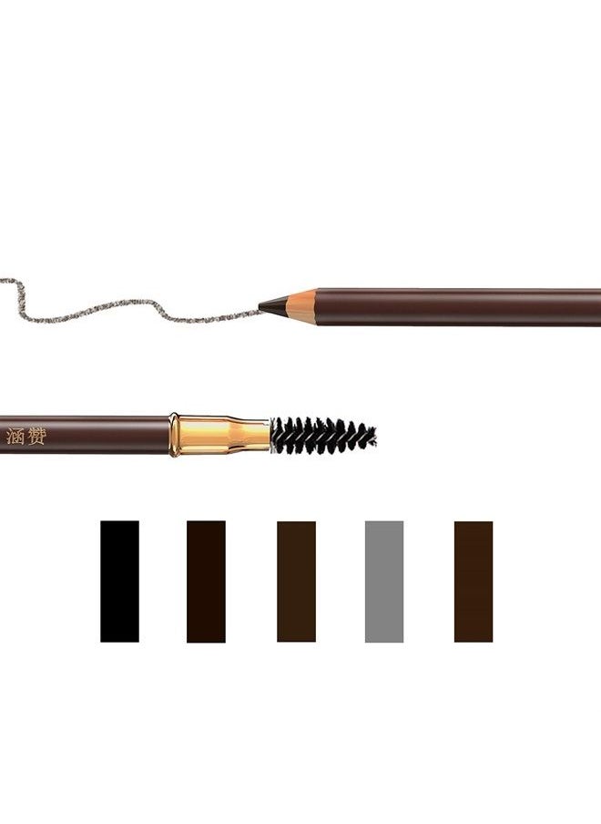 Bodermincer 1pcs Eyebrow Pencil Longlasting Waterproof Durable Liner Eyebrow 5 Colors to Choose (2# Dark Brown)  - Image 5