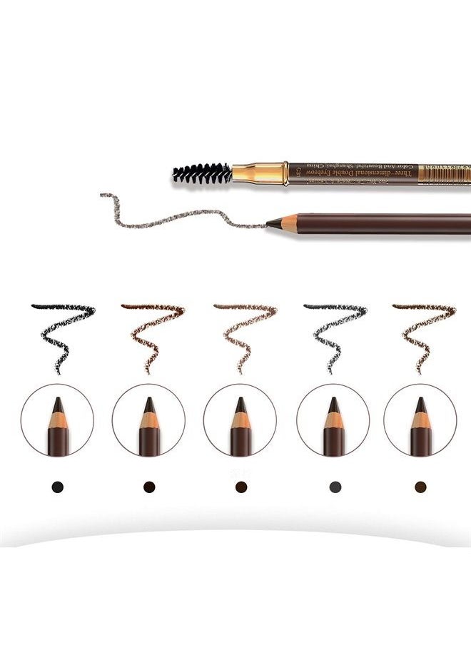 Bodermincer 1pcs Eyebrow Pencil Longlasting Waterproof Durable Liner Eyebrow 5 Colors to Choose (2# Dark Brown)  - Image 4