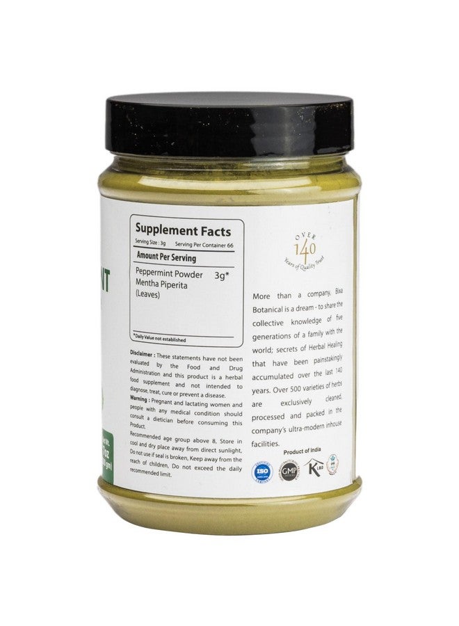 Bixa Botanical Peppermint Powder 200g (Mentha Piperita/Pudina), For Healthy Digestion & Metabolism Wellness Ideal Anti-Spasmodic | Herbal Supplement Relieve Spasm & Useful as Anti-Septic & Carminative - Image 2