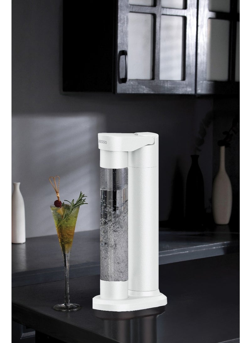 LePRESSO Sparkling Water Maker with Slow-Fast Releasing System / Dual Bottle Support 500ml-350ml / Explosion-Proof Pet BPA Free / Co2 Chargers / CO2 Capsule Compatible / Easy to Clean - White - Image 2