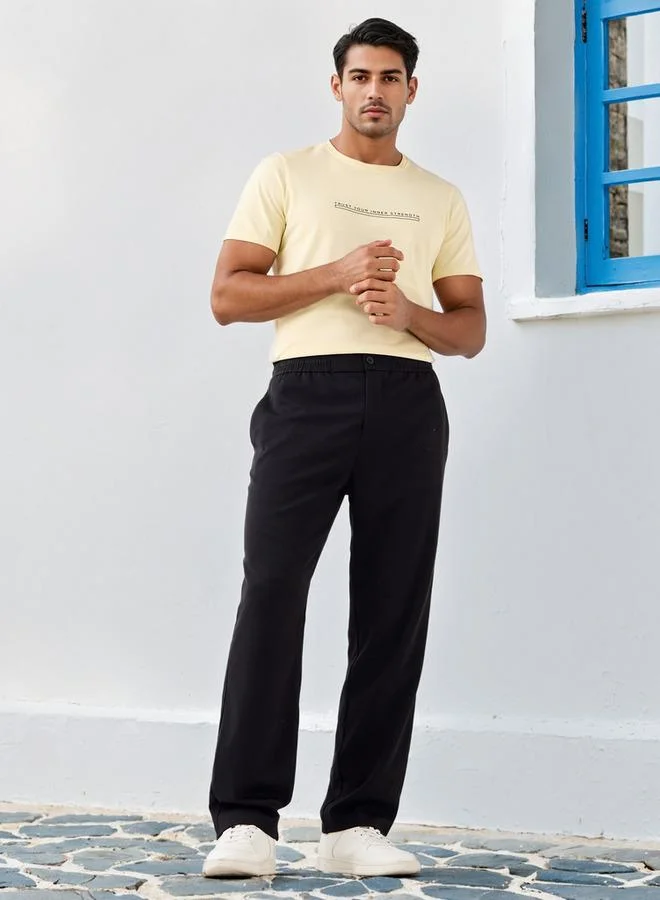 Iconic Iconic Slogan Print Pique T-shirt