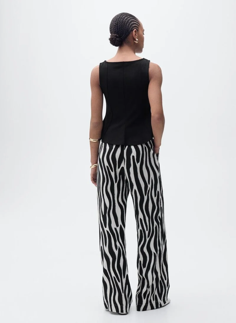 MANGO Peplum top with seam detail