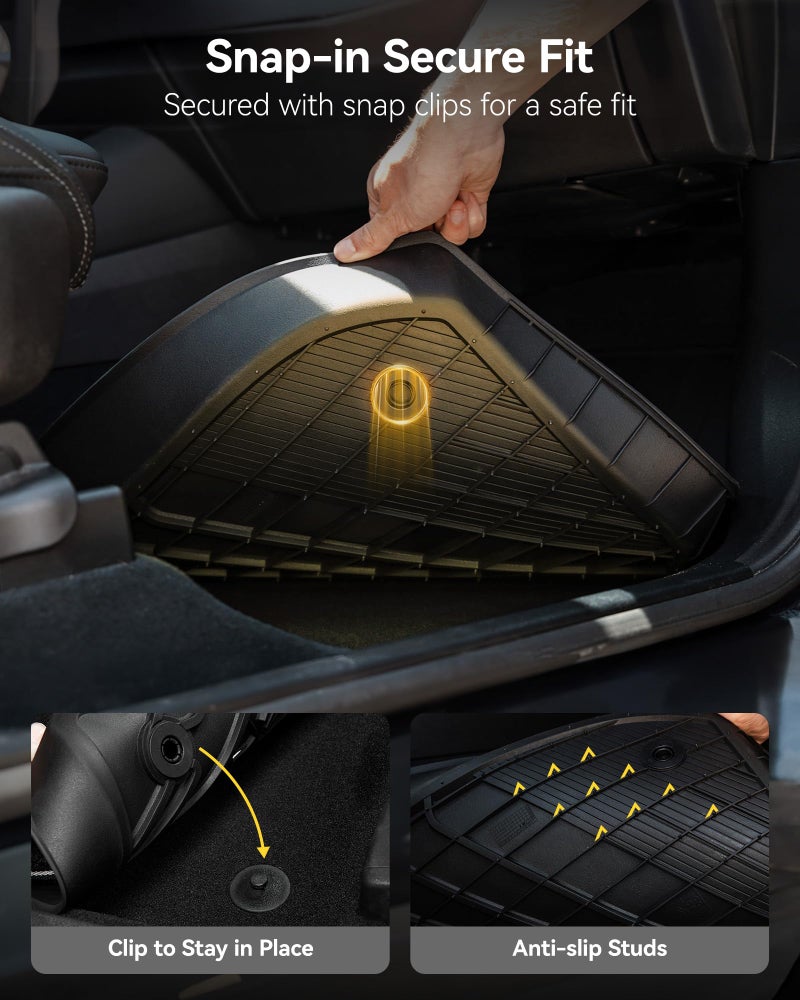3W Floor Mats for Benz E-Class 2017-2023 Sedan & Wagon Only, E300/E350/E400/E43 AMG/E450/E53 AMG/E550/E63 AMG S TPE All Weather Floor Liner, 1st&2nd Row Full Set Car Liners Black - Image 5