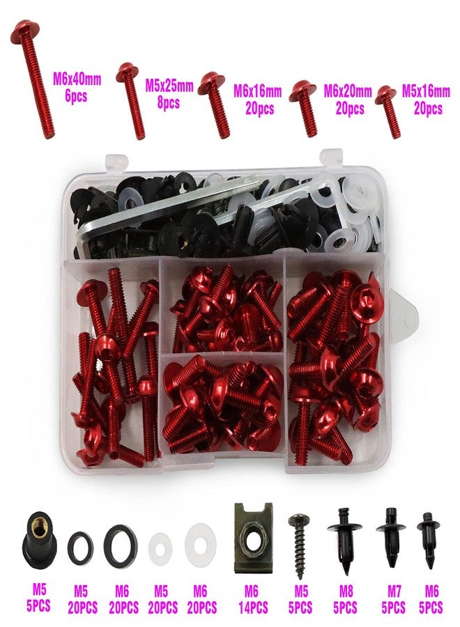 BAIONE Worldmotop Fairing Bolt Kit Screws Fasteners Universal Compatible with Yamaha Honda Kawasaki Suzuki BMW,Fairing Bolt Kits Metric Bolts and Nuts Kit(Black) - Image 5