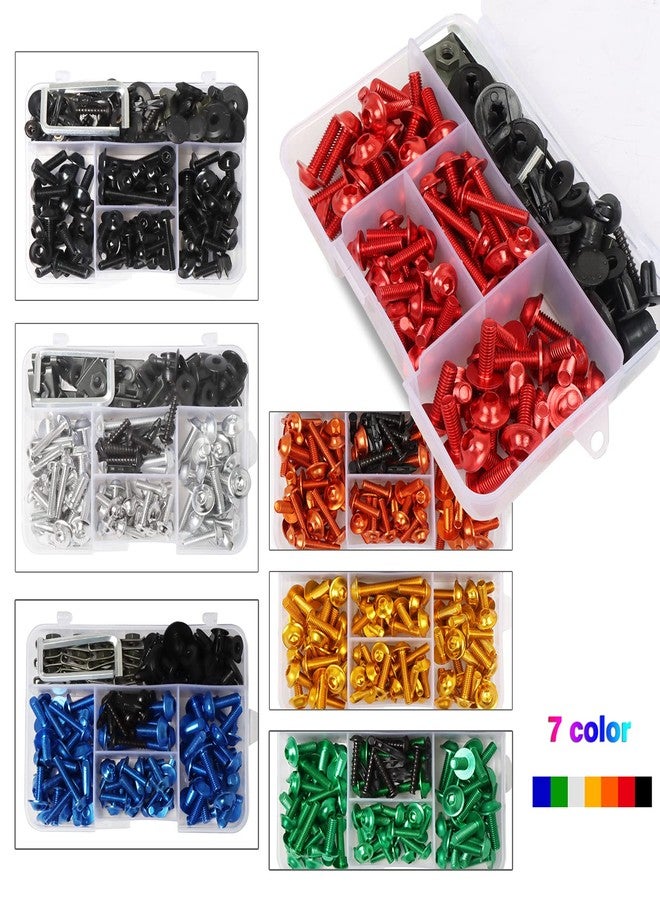 BAIONE Worldmotop Fairing Bolt Kit Screws Fasteners Universal Compatible with Yamaha Honda Kawasaki Suzuki BMW,Fairing Bolt Kits Metric Bolts and Nuts Kit(Black) - Image 3