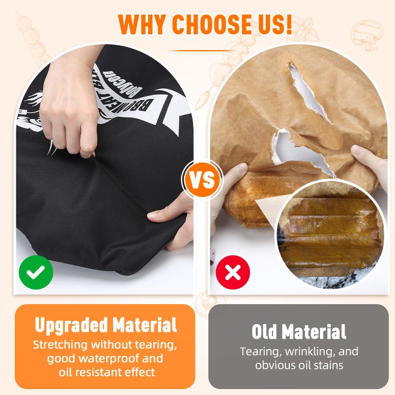 Bolycen Upgraded BBQ Blanket for Resting Meat - Air Fryer Kitchen Camping Baking Party Essential -Smoker Accessories Brisket Blanket - Insulated Meat Resting Bag with Wide Mouth for Steak/ Pork Shoulder/ Turkey - Birthday Anniversary BBQ Accessories Grilling Gifts for Men Dad Husband(21inch) - Image 4