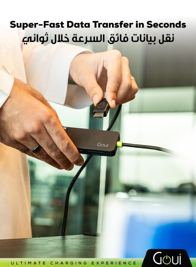 جوي هوب 100 واط فائق السرعة 7 في 1: توسيع الاتصال مع USB-C، HDMI، USB-A 3.0، فتحات SD/Micro SD ونقل بيانات عالي السرعة - Image 2