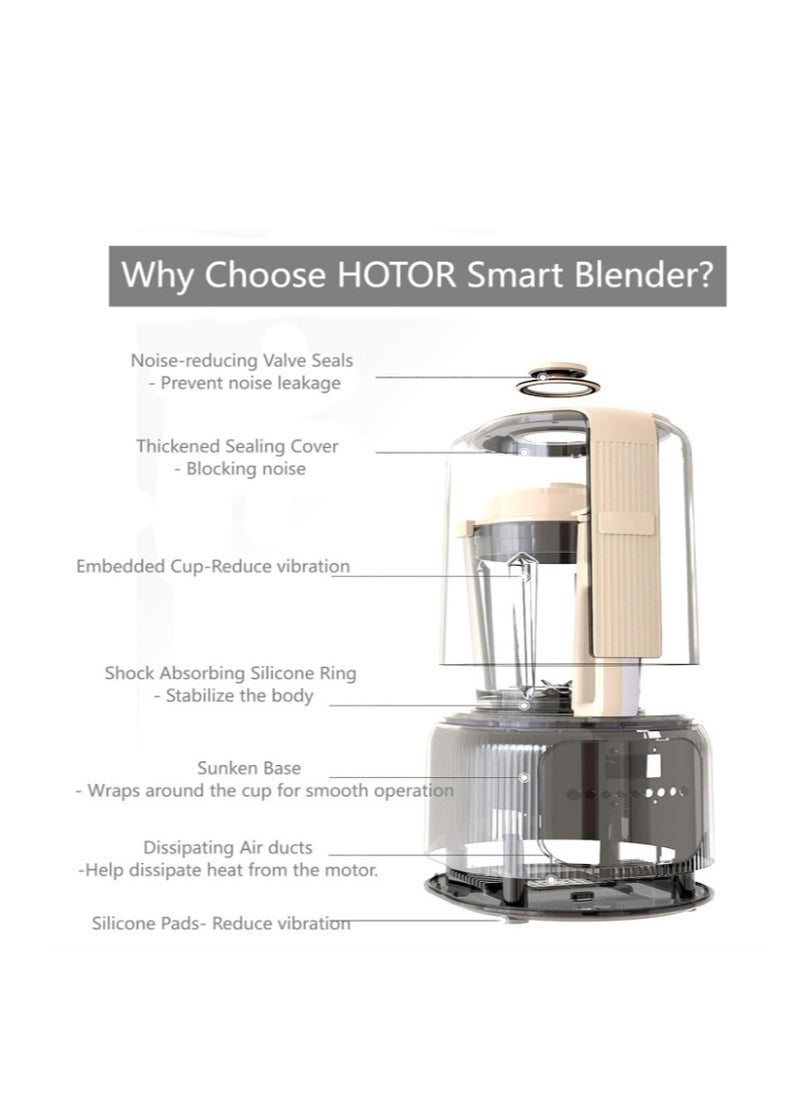 Smart Blender Smoothie Maker,1.65L Professional Blenders,Food Processor,Baby Food Blender with Heating Function Timer for Crushing Ice,Soup, Fruit, Vegetable,Soybean Milk,Coffee/1800W,Beige