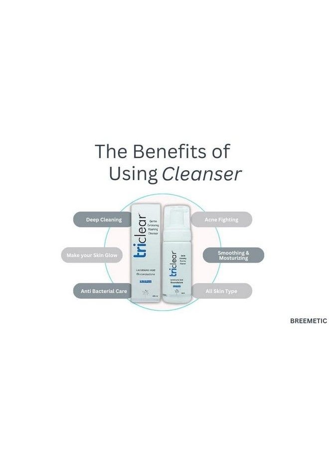 BREEMETIC - Triclear Gentle Foaming Cleanser Gentle Cleansing For Sensitive Skin Soap Free With Advanced Pha - Image 1