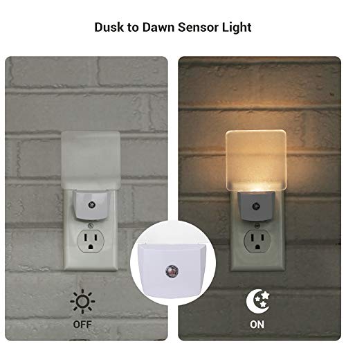DEWENWILS Plug-in LED Night Light with Light Sensor,Warm White, Dusk to Dawn Sensor Flat Nightlight for Bathroom, Hallway, Bedroom, Living Room, UL Listed, 4 Pack - Image 2