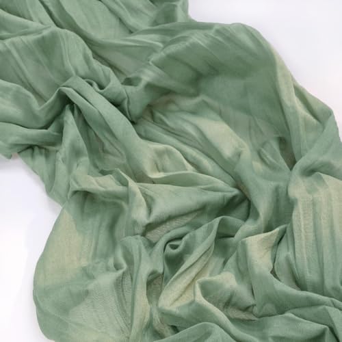 MLMC Sage Green Table Runner 10ft Rustic Gauze Fall Cheesecloth Table Runner Sage Cheese Cloth Centerpiece Decor 35x120 Inches for Boho Wedding Bridal Shower Birthday Party Decor - Image 4