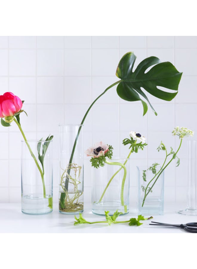 Cylinder Glass Vase Set of 3 Clear Decorative Flower Vases Modern Cylindrical Glass Vases for Fresh Flowers Dried Arrangements and Home Decor - Image 4