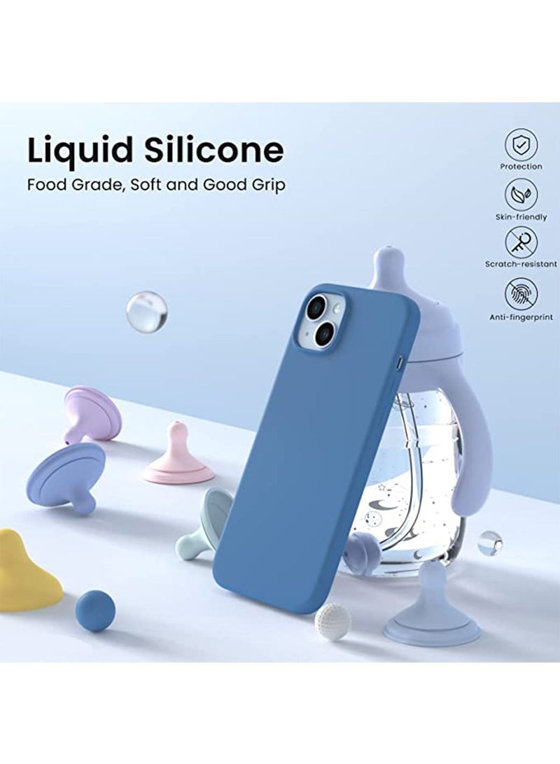 iPhone 14 Plus Mobile Case Cover Liquid Silicone Phone Back Cover with Anti-fingerprint, Anti-drop Slim Protective Soft Anti-Scratch Microfiber Lining Cute Shockproof Protector - Image 3